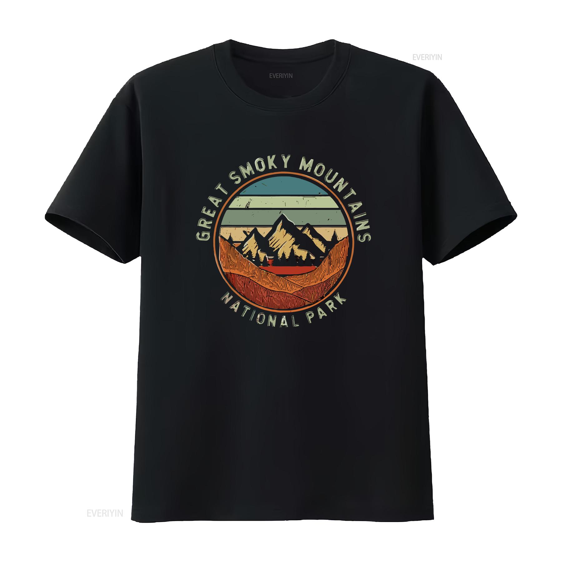 

Mens Nature Great Smokey Mountains National Park Vacation T Shirt White X Large vintage Washed Versatile Stylish Breathable 4XL