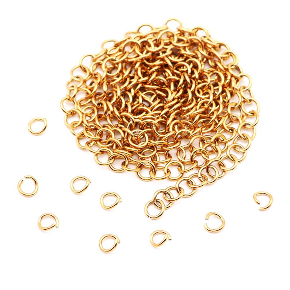 200 Stück/Los Gold Edelstahl Offene Biegeringe Direkt 3/4/5/6/8mm Sprengringe Verbindungsstücke für DIY Schmuckzubehör Herstellung
