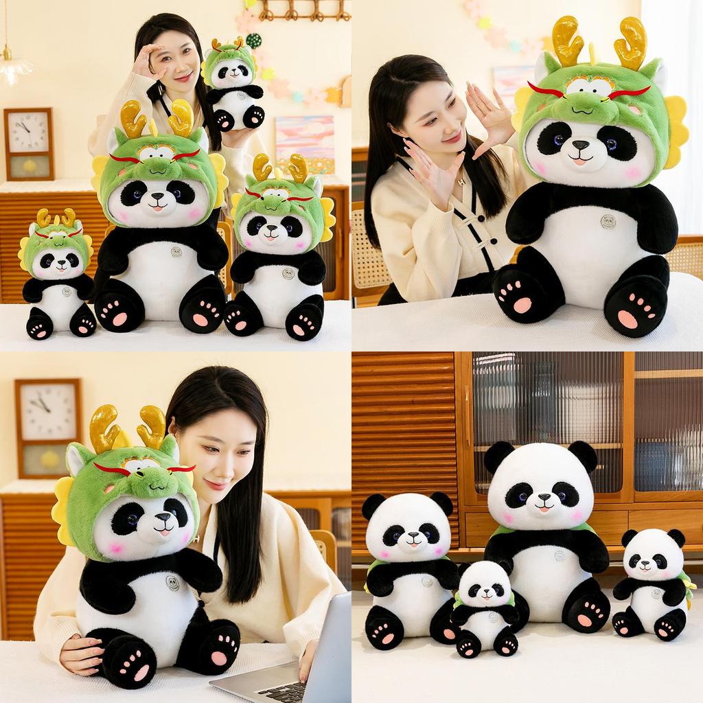 Adorable Plush Panda Dragon Doll Soft Stuffed Animal Gift For Kids 25cm To 65cm Sizes
