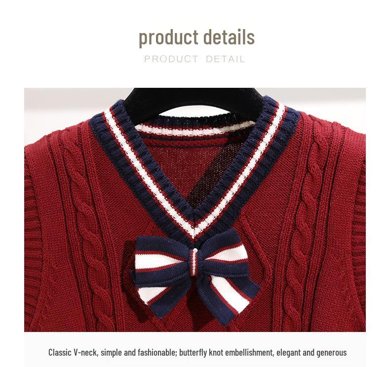 Unisex Strickschulweste: Warme Schülermode für Frühling & Herbst