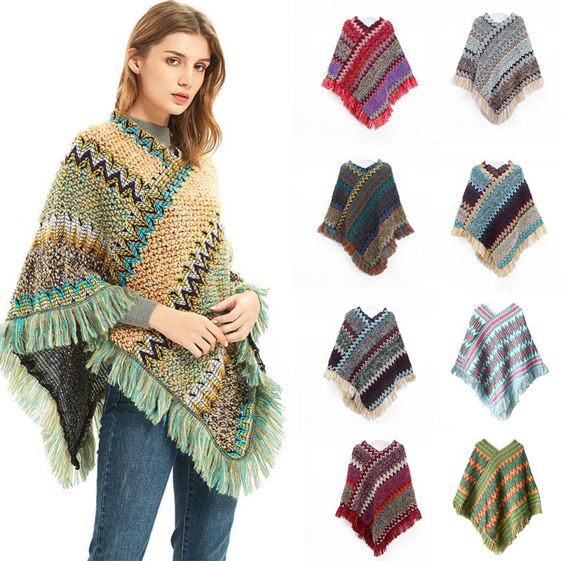 Christmas Style Shawl Tibetan Travel Women's Red Style Western Retro Ethnic Pullover Cape