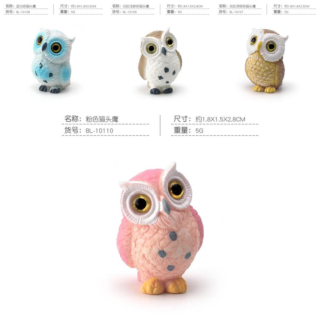 Cartoon Style Resin Owl Animal Figurine Gift For Bird Lovers And Collectors