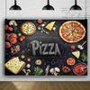 2D-Ebene, 1 Stück Lebensmittel und Gemüse Koch Pizzamuster Hintergrundtuch, Festival im Freien der Pizzeria