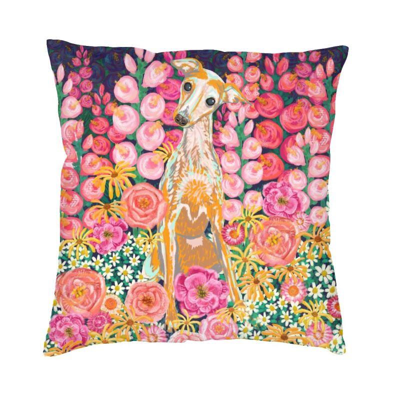 Love Greyhound-Kissenbezug, 66 x 66 cm, Whippet Hound Dog, weicher nordischer Überwurf-Kissenbezug, Heimdekoration, Sofa, modischer Kissenbezug