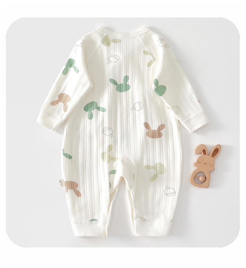 Salopetă cu mânecă lungă din bumbac pur pentru nou-născuți: Salopetă fără mâneci pentru băieți și fete, potrivită pentru tot anul