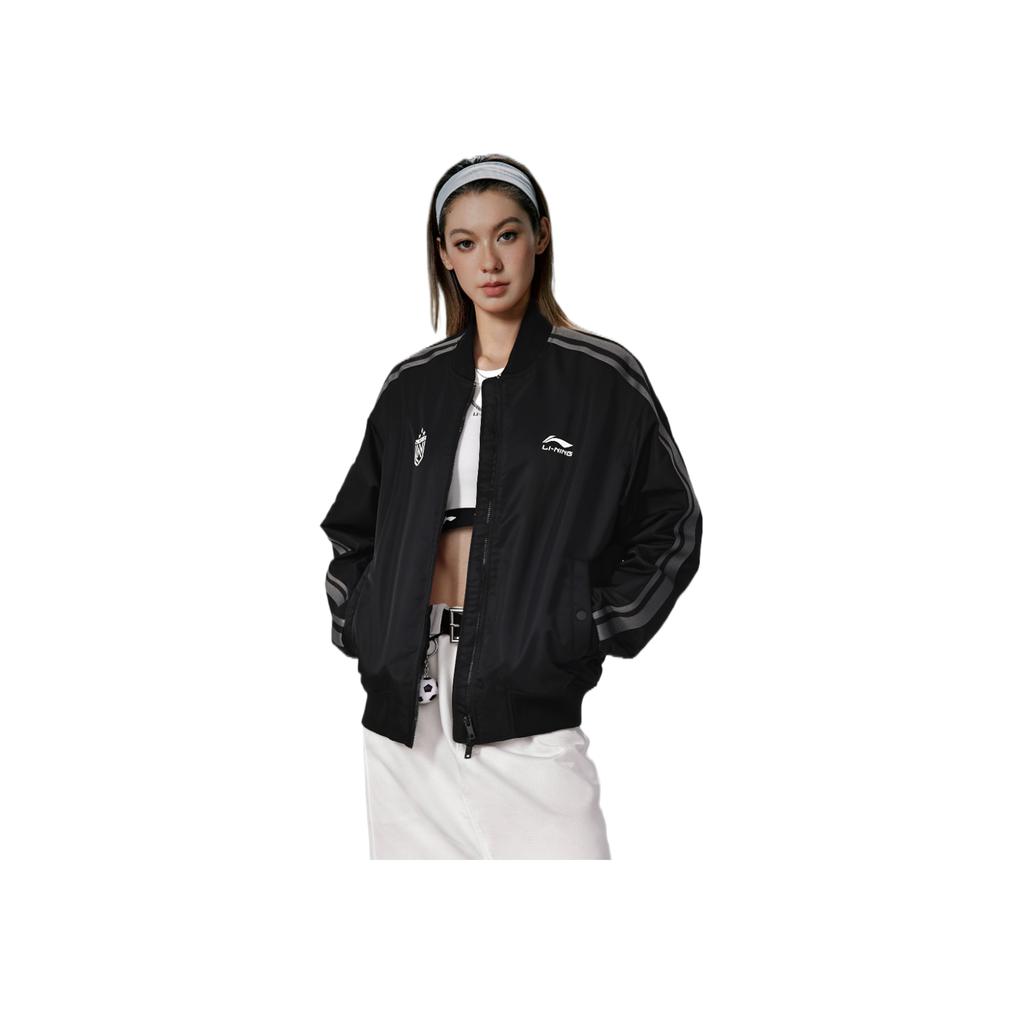 Li Ning Sports Lifestyle Series Fan Style American Retro Casual Fashion Versatile Letter Zipper Sports Couple Baseball Jacket Cotton Jacket AJMV295-1