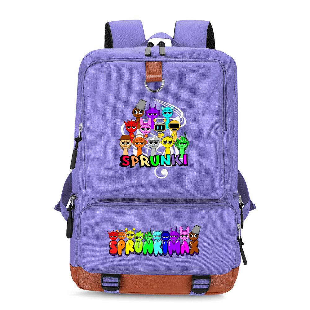 Srunki Backpack Multifunctional Large Capacity Business Backpack Lightweight Burden Reduction Primary and Secondary School Student Bag