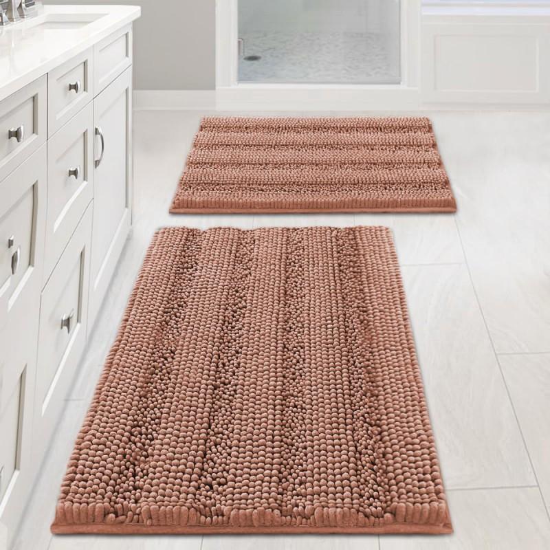 Thick Solid Chenille Bath Mat Non-Slip Absorbent Floor Rug Entryway Bathroom Kitchen Living Room