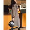 2025 Spring Autumn Houndstooth Mid-length Versatile Loose Trench Coat