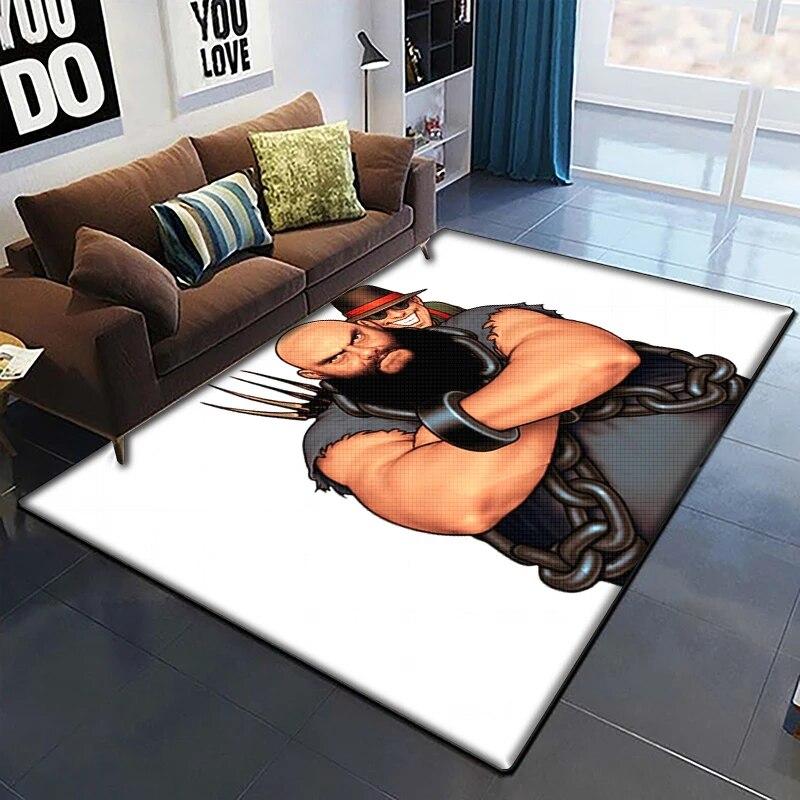 KOF Anime Krásný Malovaný Koberec do Obývacího Pokoje Velký Plošný Koberec Černý Měkký Koberec Domácí Dekorace Podložky Boho Koberce Piknik