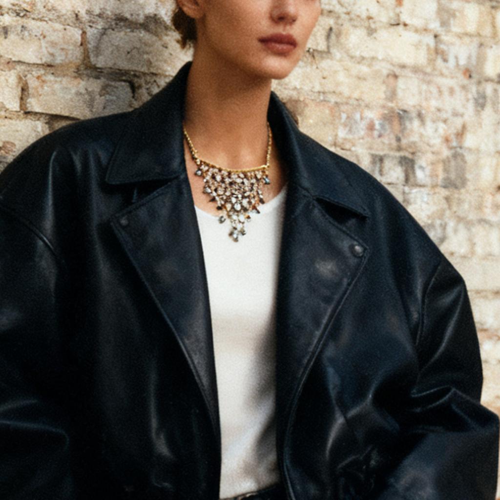 Bohemian Exquisite Light Luxury Inverted Triangular Tassel Grid Inlaid Zircon Pendant Necklace Sweater Chain Jewelry