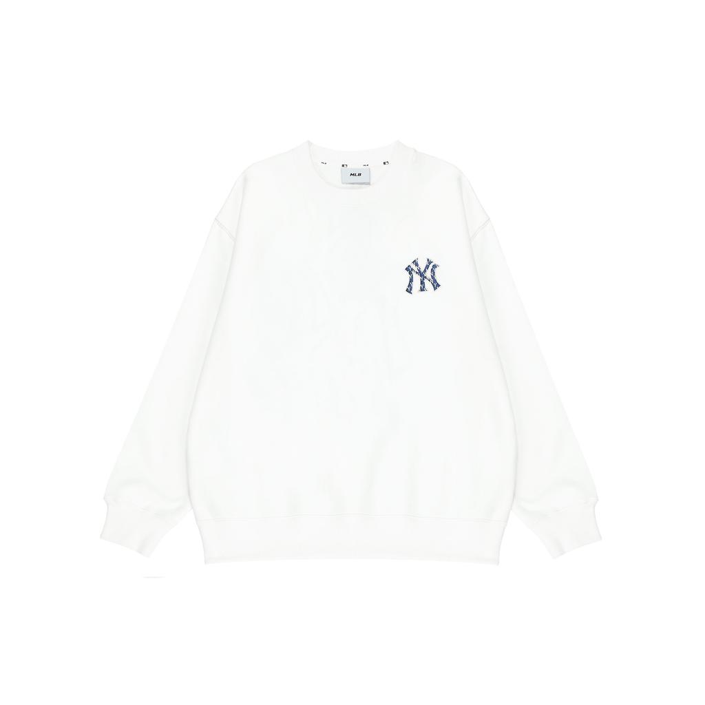 MLB New York Yankees FW22 Solid Color Logo Printed Sports Crewneck Sweatshirt Unisex sweatshirt White 3AMTM0124-50IVS