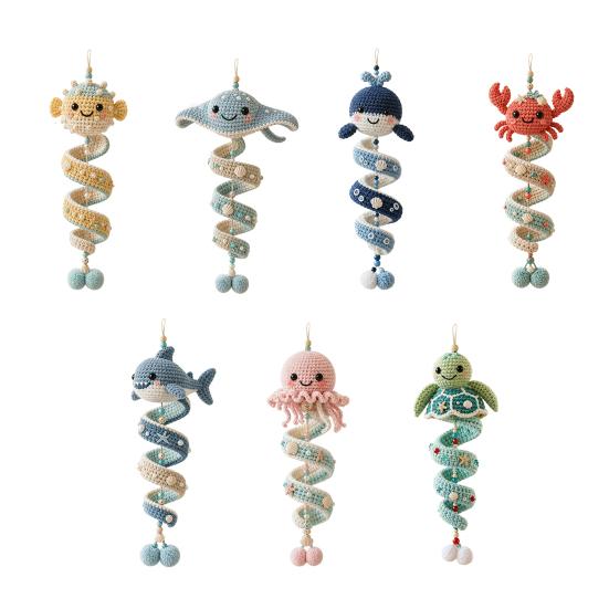 Decorative Pendant Making Kit Ocean Animal Spiral Crochet Kit, DIY Coastal Hanging Ornament Beginner Craft for Adults with Yarn And Accessories Teens,