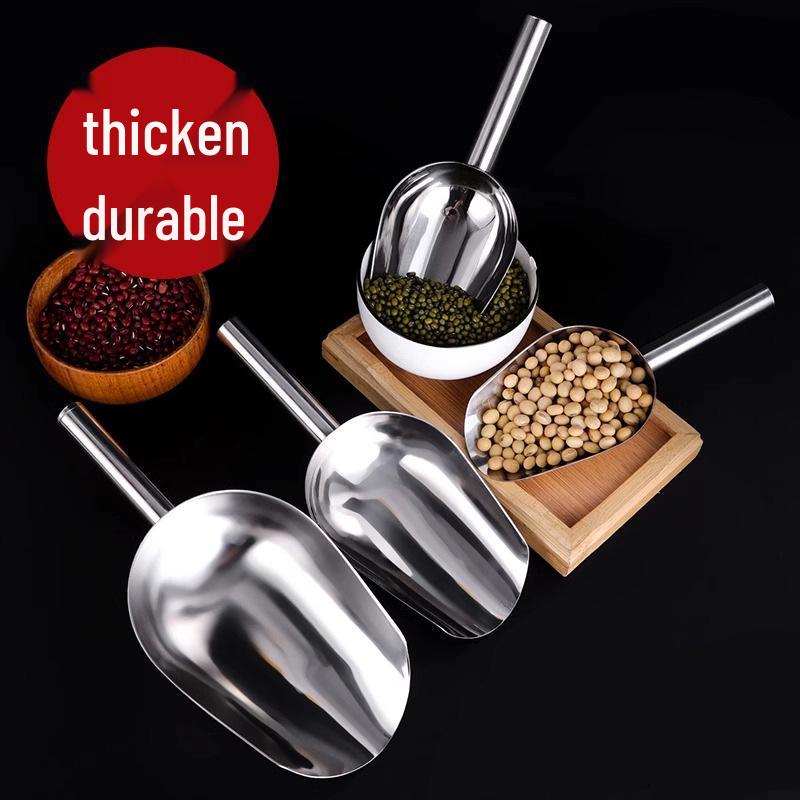 Food Grade Stainless Steel Multi-use Shovel: Ideal for Flour, Dried Fruit, Seeds, Sugar, Rice, and Grains