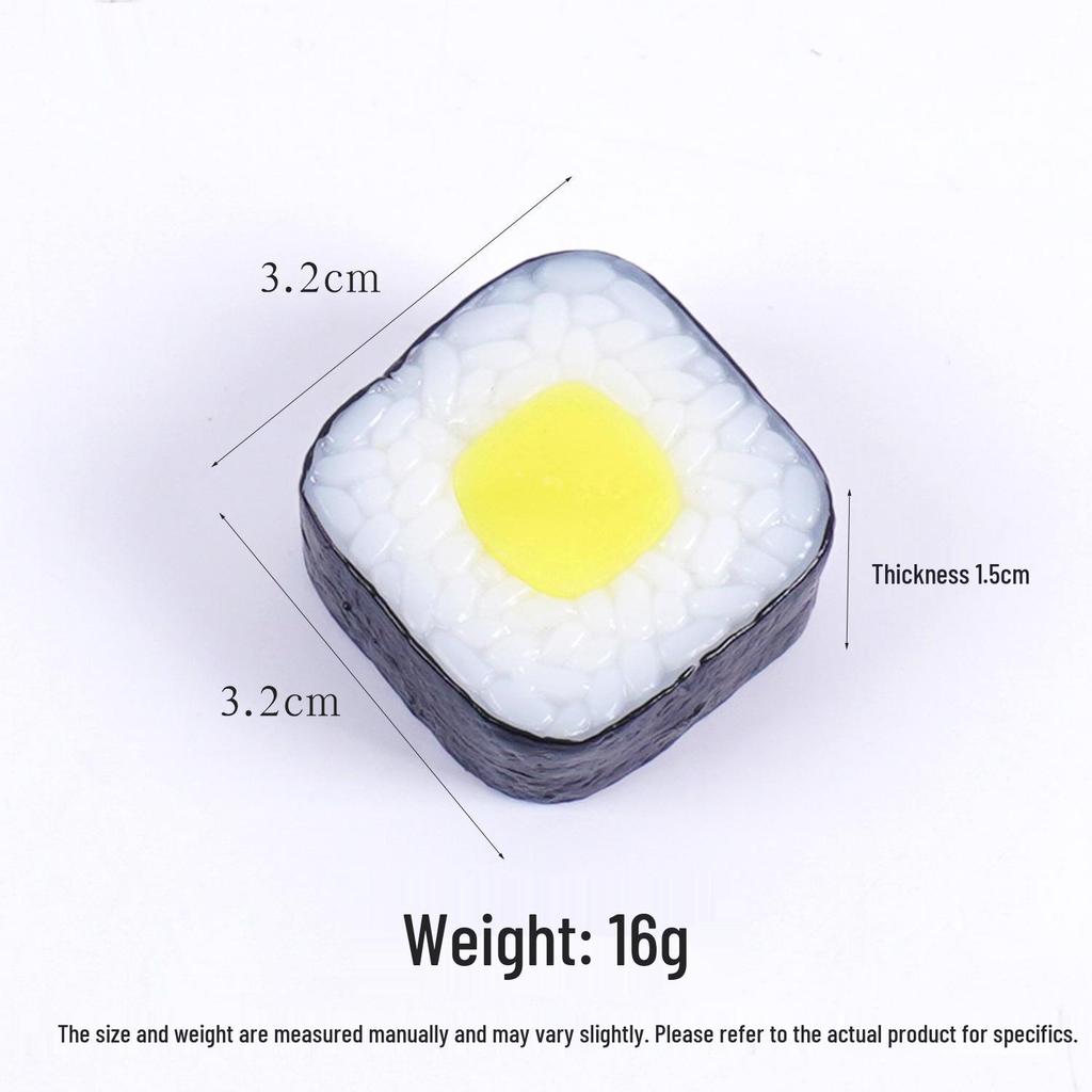 PVC Sushi Onigiri Keychain: Japanese Cuisine Nori-Wrapped Rice Bag Charm
