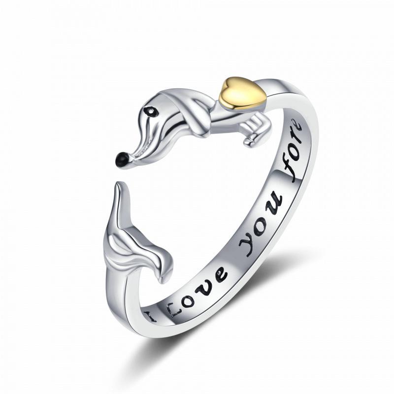 Temu New Fashion Adjustable Heart Pet Ring for Women - Niche Design Index Finger Ring Open Adjustable