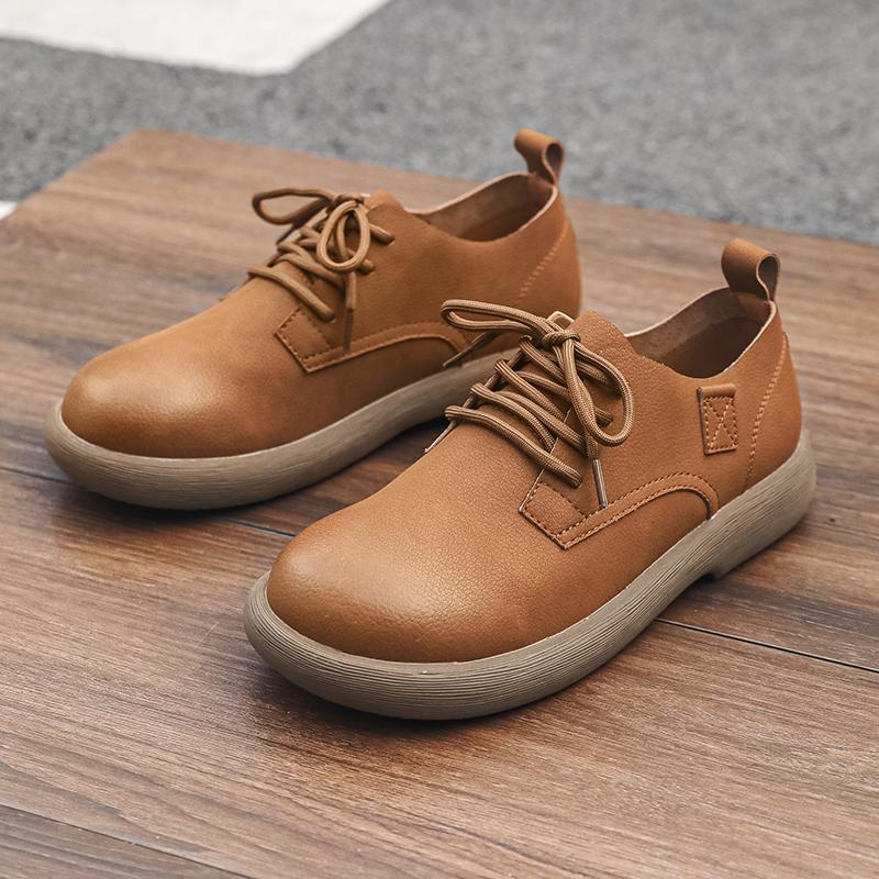Fashion Breathable Lace-Up Flats for Men Soft Lightweight Walking Shoes Comfortable Business Dress Footwear Men's Leather Casual Shoes