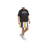 Adidas Originals SS25 Basketball Minimalist Comfortable Fashion Sports Casual Shorts Unisex Shorts Deep-Blue White Yellow JD5187