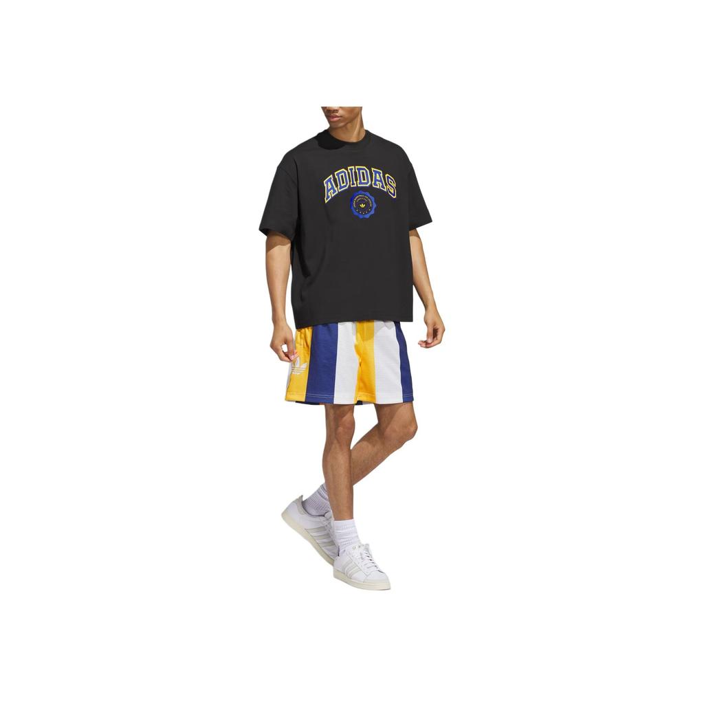 Adidas Originals SS25 Basketball Minimalist Comfortable Fashion Sports Casual Shorts Unisex Shorts Deep-Blue White Yellow JD5187