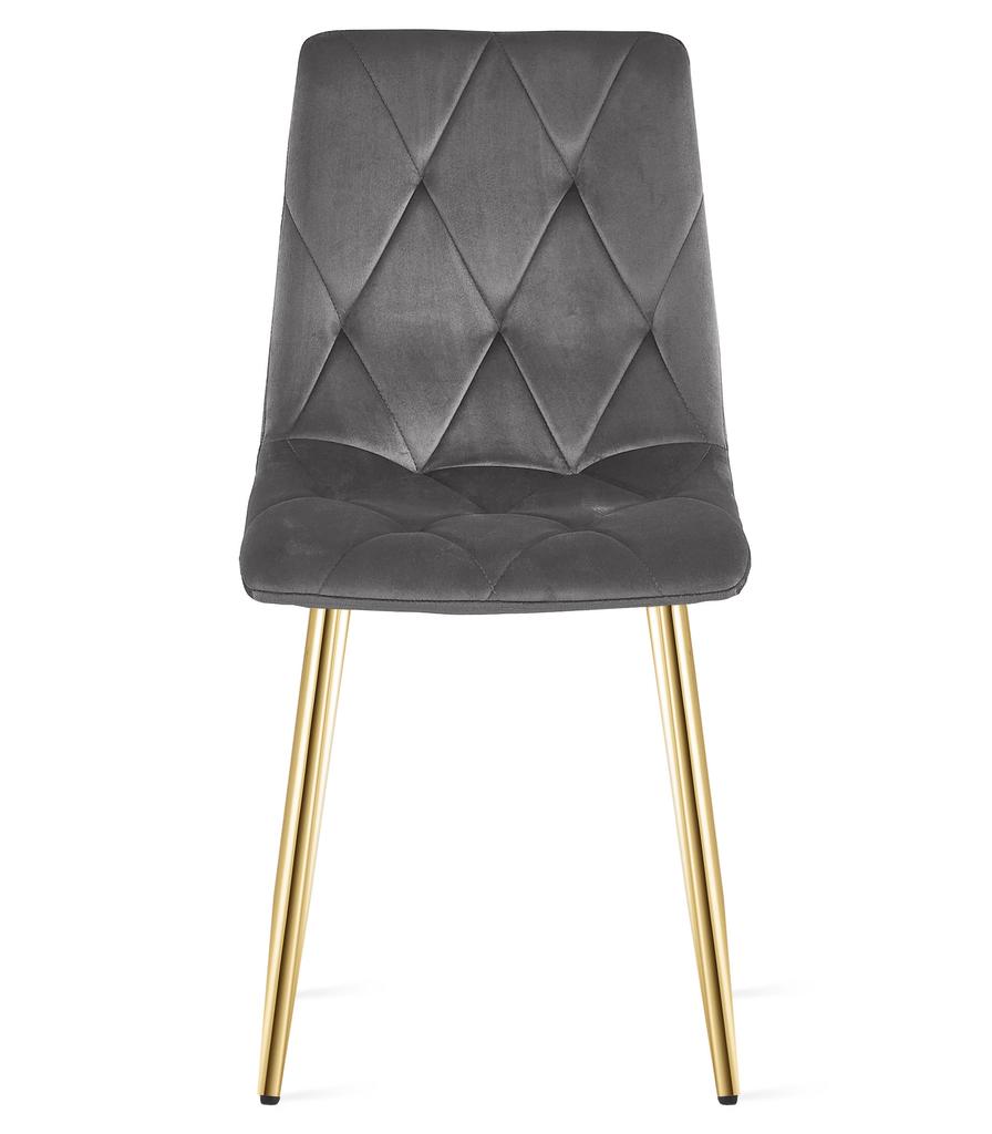 Libra Chair - Dark Gray Velvet / Gold Legs X 4