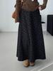 Retro Floral Korean Style High-Waisted A-Line Long Skirt with Wide Hem for Women - J8221