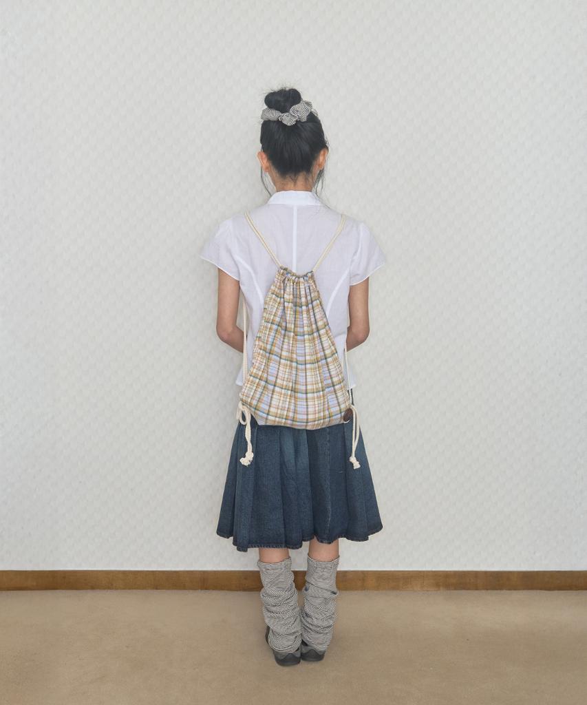 Kiibi Check Pattern Gym Sack Yellow