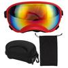 Dog Goggles Windproof Ultraviolet Proof Dustproof Adjustable Strap Durable Dog Sunglasses for Large Breed Red Frame and Red Goggles