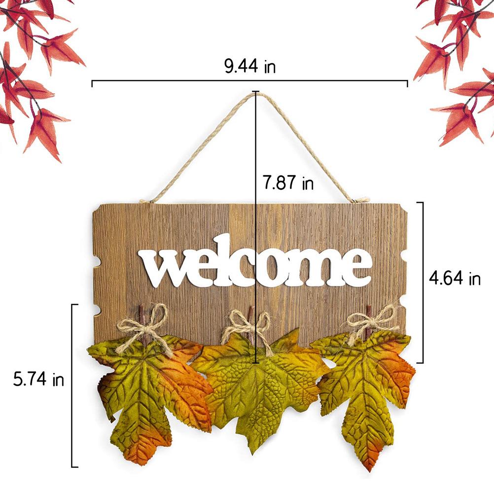 Rustic Brown Welcome Door Sign Country Style Hanging Plaque for Home Entrance Decor