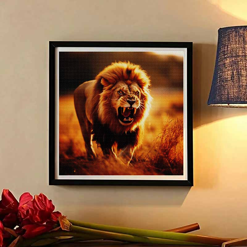 New Arrival 5D DIY Full Circle Diamond Painting "Lion" Embroidery Cross Stitch Home Decor Gift