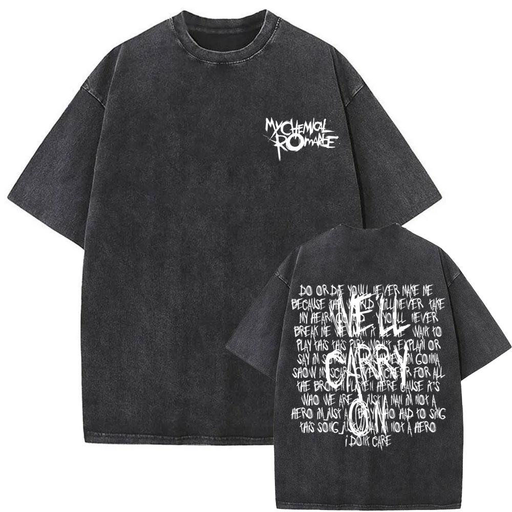 

Washed Vintage Rock Band My Chemical Romance The Black Parade Tour Tshirt Men Women Fashion Punk Emo Oversized T Shirts S