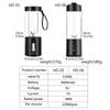 Portable Blender Powerful 6 Balde Personal Juicer For Shakes And Smoothies Usb Rechargeable Portable Cup Fruit Fresh Juice Mixer