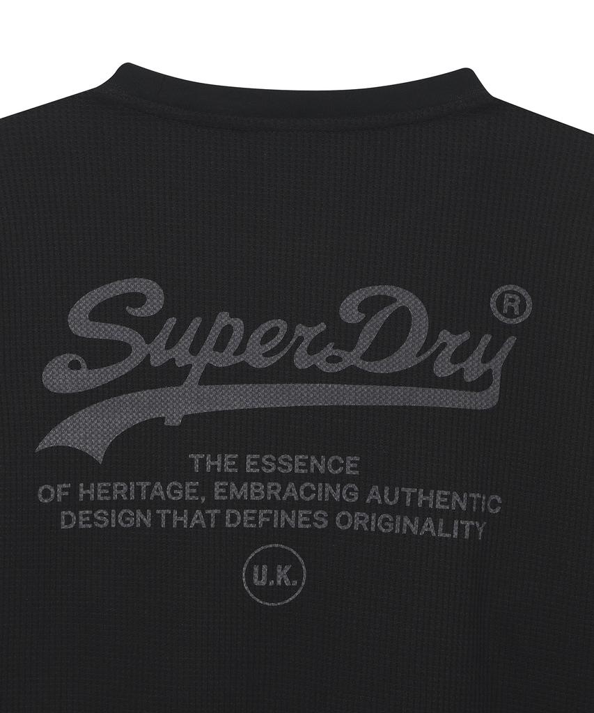 Syupeodeulai Waffle Long Sleeve T-Shirt Black Sduilaq04Blk