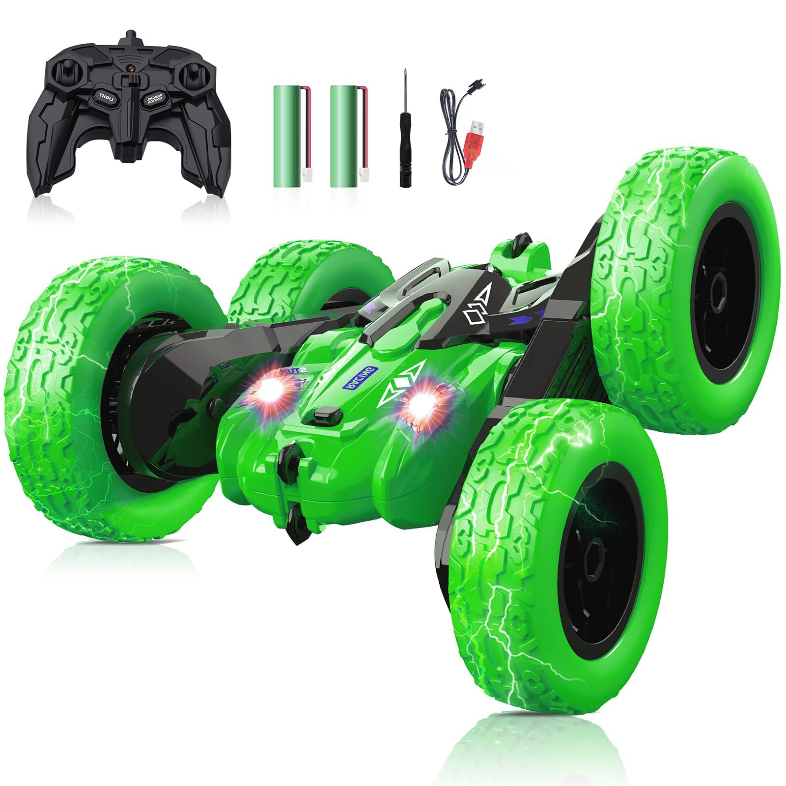

[2025 Upgraded Edition] RC Stunt Car for Kids, 360-Degree Double-Sided Rolling Off-Road Vehicle, 2.4Ghz High-Sensitivity Wireless Remote Control, Drif