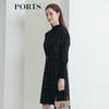 PORTS Women's Black Check Wool-Cashmere Midi Dress