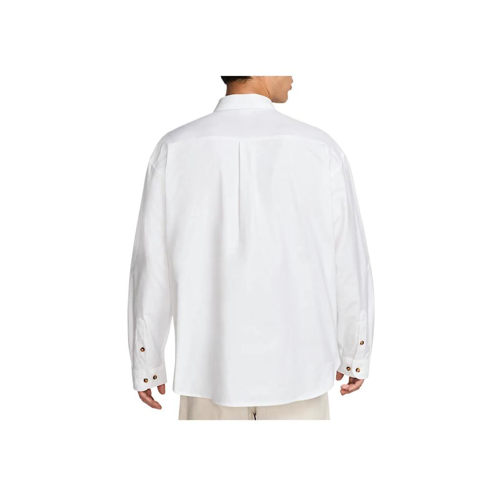 Nike Club Oxford Futura Comfortable Soft Versatile Long Sleeve Shirt Men Shirts White HM9591-100