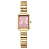 Women Gold Square Watch Fashion Simple Korean Version Female Student Stainless Steel Bracelet Quartz Wristwatches Clock Gift