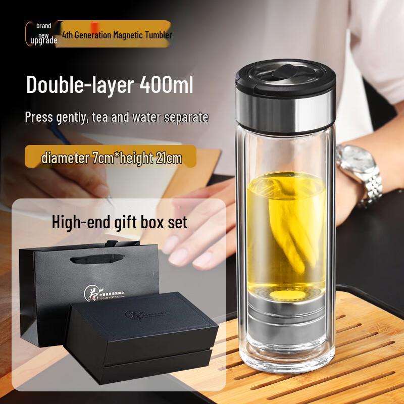 MINGHUI Magnetic Tea-Water Separation Glass Cup
