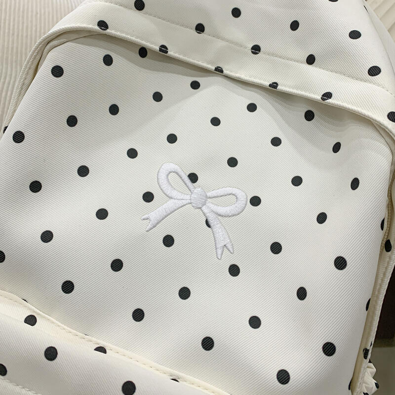 Campus Schoolbag Student Polka Dot Backpack Large Capacity Women's Backpack