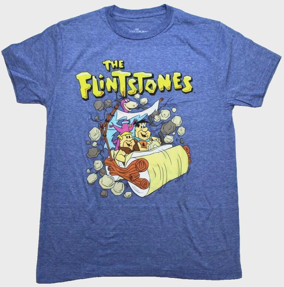 The Flintstones Mens Classic Cartoon Retro Print Shirt NWT S, M, L XL