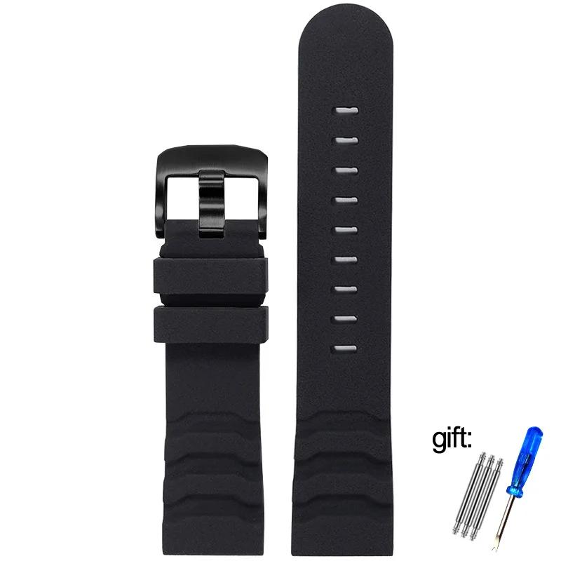 

Фторкаучуковий ремінець 24 мм для Luminox XS3749 3789 3741 3745 Чоловічий водонепроникний силіконовий браслет Аксесуари для годинника з логотипом 24mm