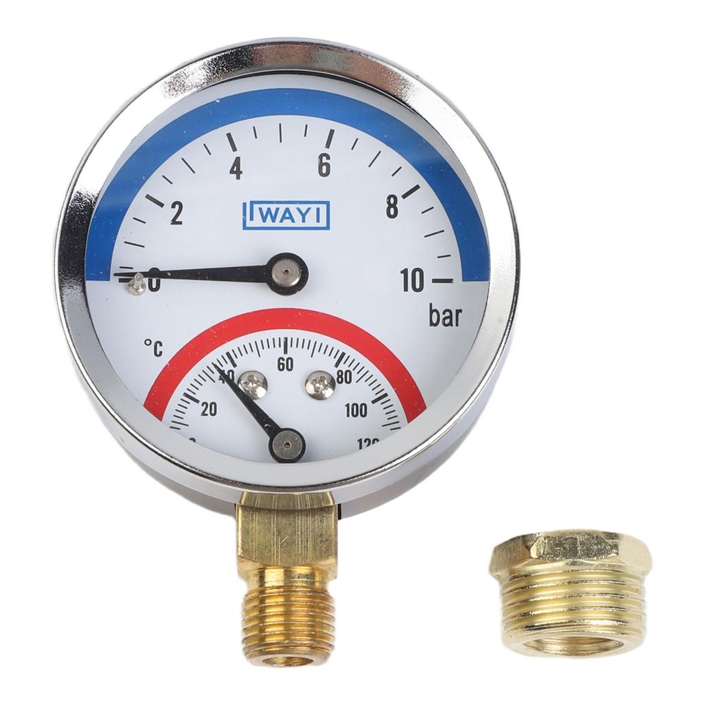 0-10 Bar Pressure Range Pressure Gauge Temperature Gauge DIY Friendly