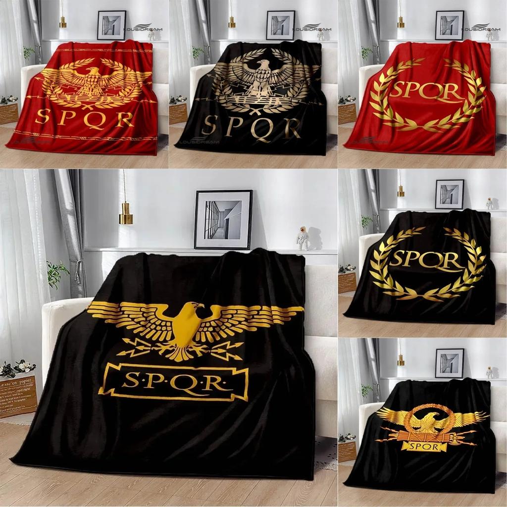 Rímské logo SPQR Tištěná deka Cestovní deka pro rodinu Dárek k narozeninám Teplá deka pro děti Měkká a pohodlná deka