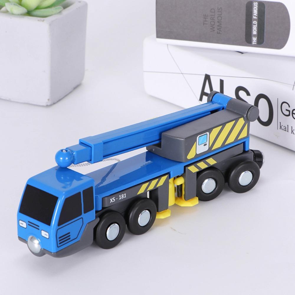 Inertial Sliding Lifting Truck Toy Vehicle Toys Wood Train Track Toy Crane Car Model  Boys Girls