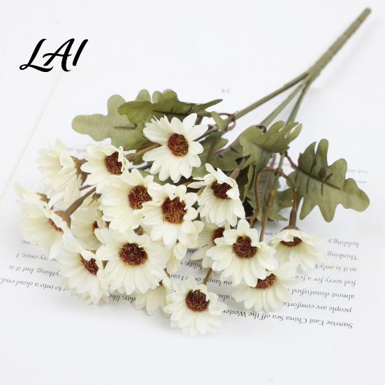 Lifelike Flowers for Indoor Decoration Artificial Daisy Flowers Realistic Plastic Floral Arrangements Reusable Faux Flower Bouquet Fake Decorations