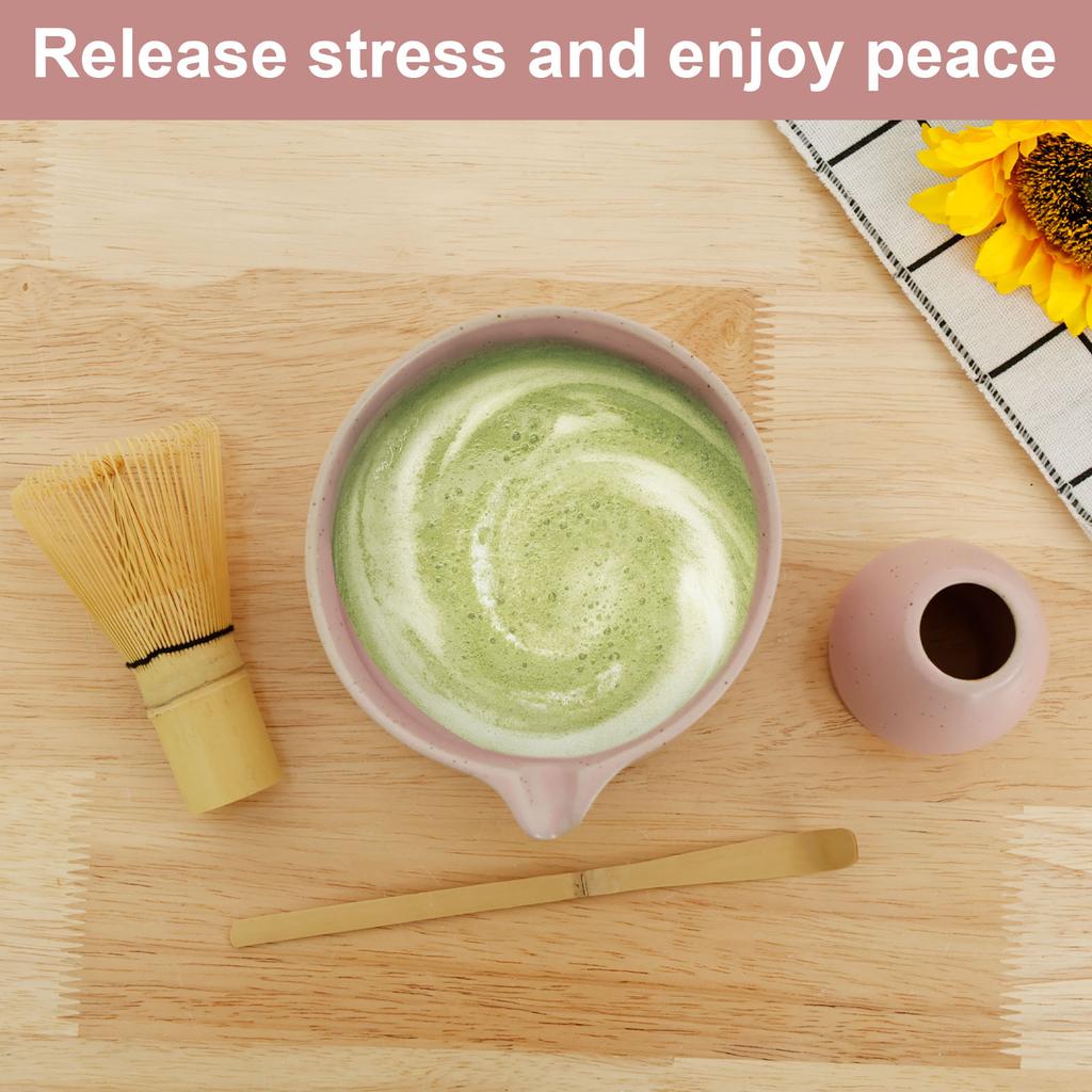 Traditional Matcha Tea Set 4 Pcs Japanese Matcha Set Reusable Matcha Whisk Set Elegant Matcha Starter Kit Manual Matcha Making