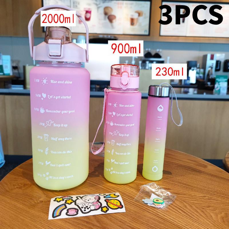 

Frosted Capacity Large Sports Kettle Plastic Outdoor Threepiece Colourful Set розовый