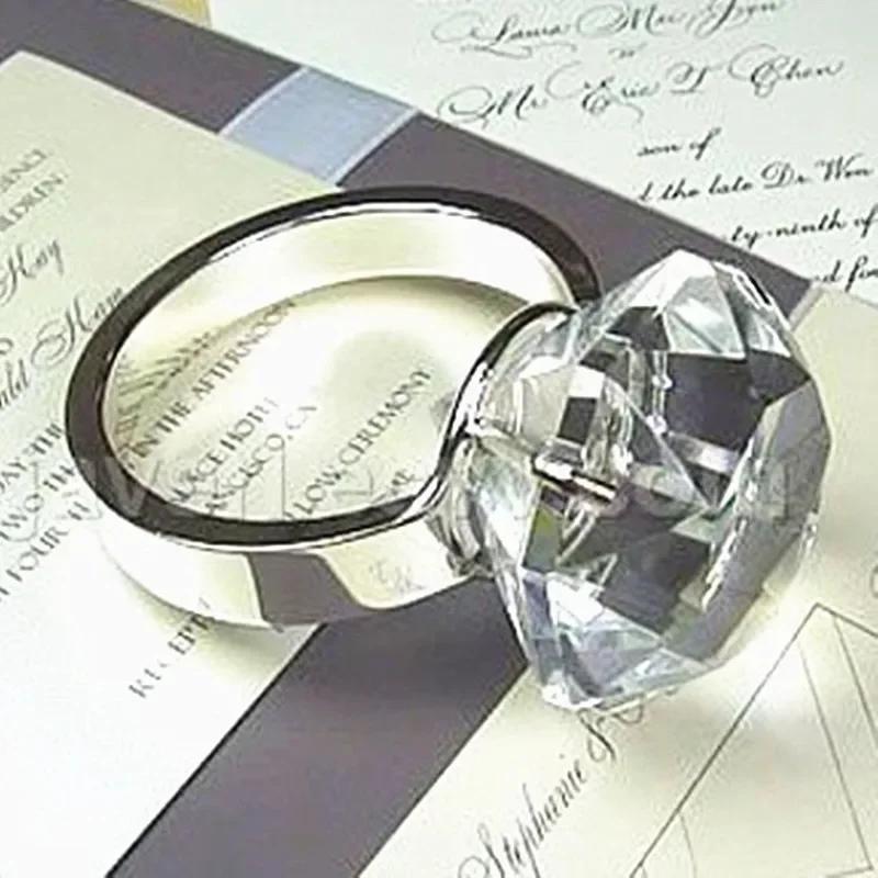 Gorąca sprzedaż 60mm K9 Kryształowo Przezroczysty Pierścień na Serwetkę w Kształcie Diamentu na Dekorację Stołu Weselnego i na Przyjęcie na Kolację na Urodziny