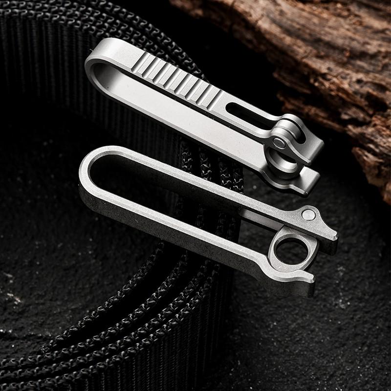 Pocket Clip Waist Belt Car Key Ring Titanium Alloy EDC Keychain Carabiner Hook Clip Hanging Buckle Outdoor Home EDC Tools