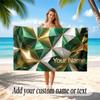 Abstract Geometric Theme Soft Beach Towel Personalized Custom Name Text Towel Portable for Beach Pool Travel
