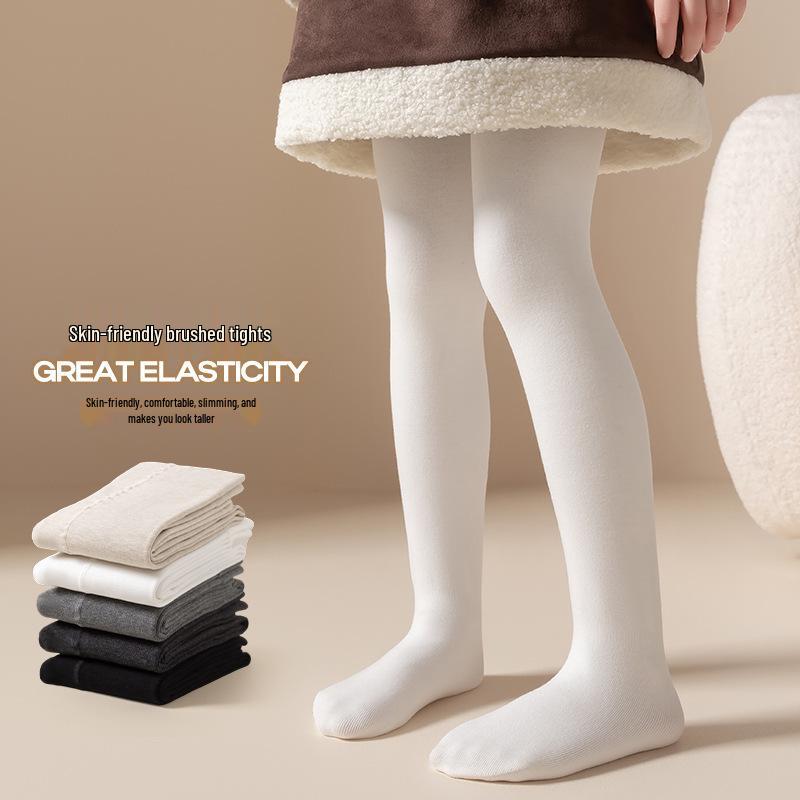Girls' Winter Dance Leggings: Cozy Fleece-Lined Pantyhose